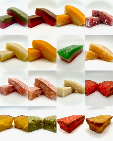 Variety of flavors of butter mochi and chichi dangos from Keola's Eats
